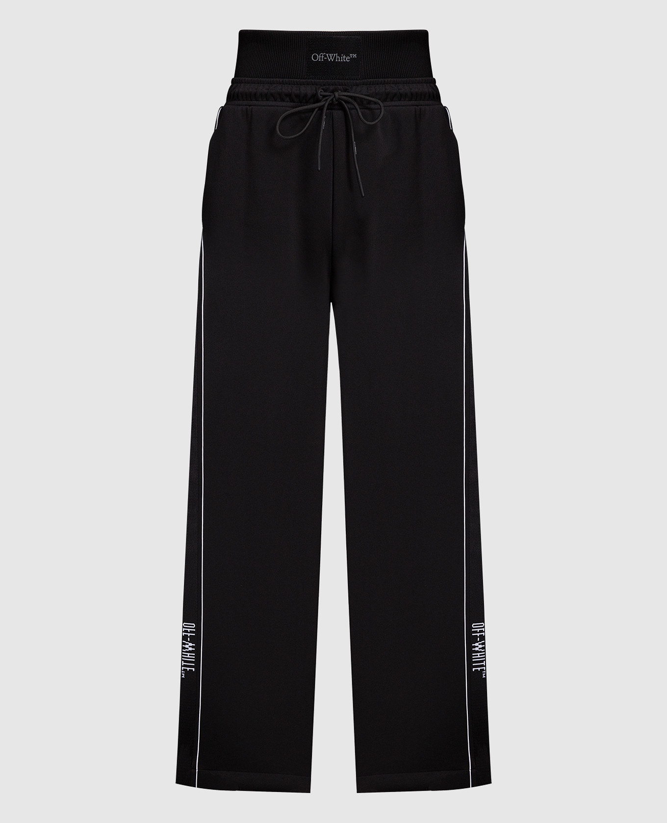 Black sports pants with stripes off-white