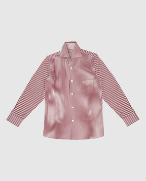 Stefano Ricci Children's burgundy striped shirt YC004157M1813