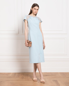 Ermanno Scervino Blue dress with lace D422Q763KIK