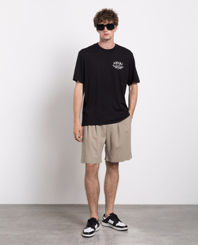 AMIRI Khaki shorts with logo PF23MPB029