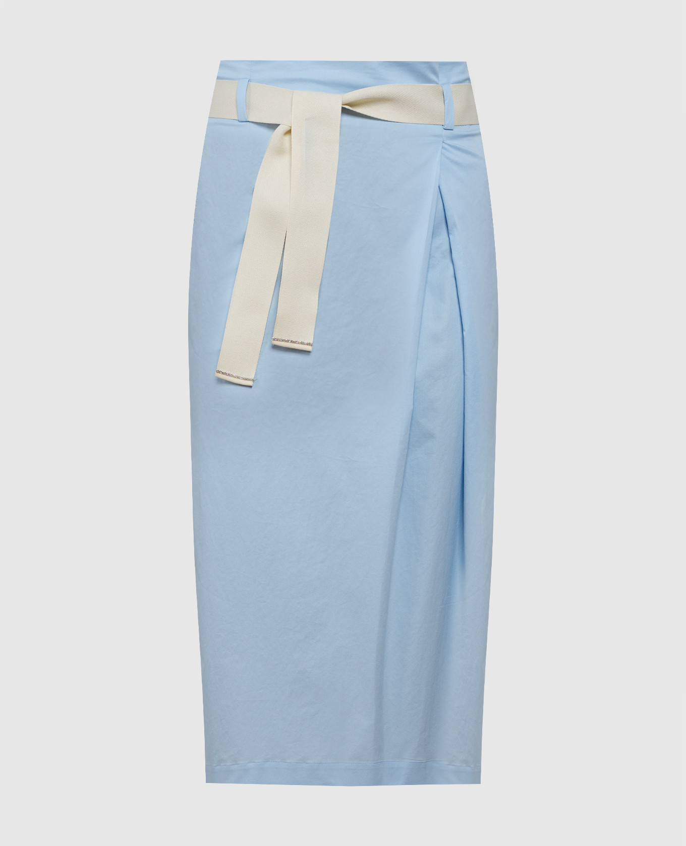 

Blue skirt with monil chain and belt Peserico, Light blue