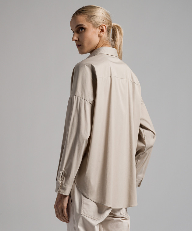 Brunello Cucinelli - Beige shirt with monil chain M0091MA636 Brunello Cucinelli - Beige shirt with monil chain M0091MA636