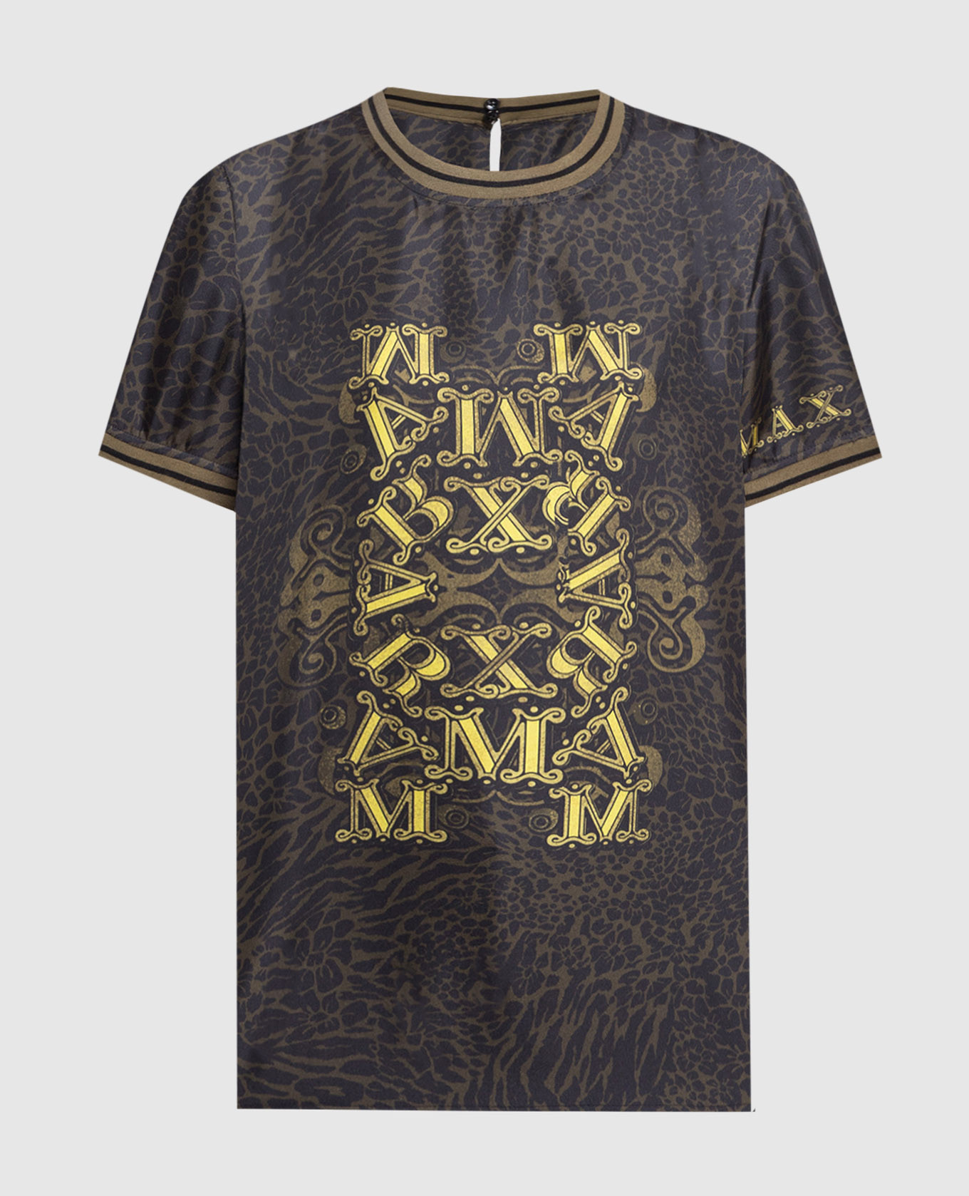 Green silk t-shirt with logo max mara
