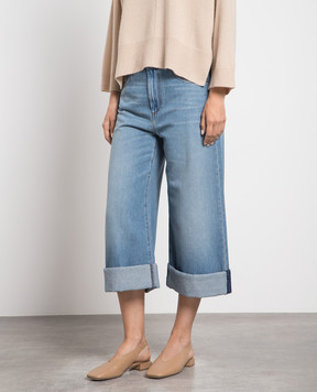 Max Mara Sportmax Blue denim culottes with a distressed effect CARAMBA