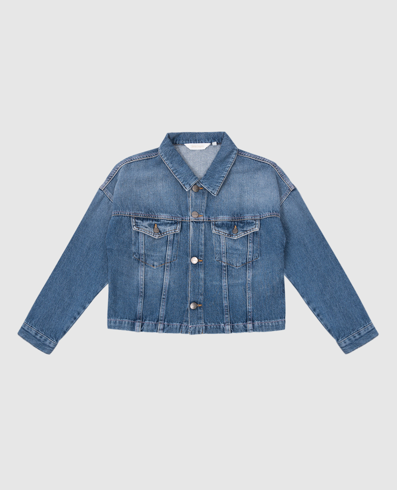 

Children's blue denim jacket with logo print Palm Angels