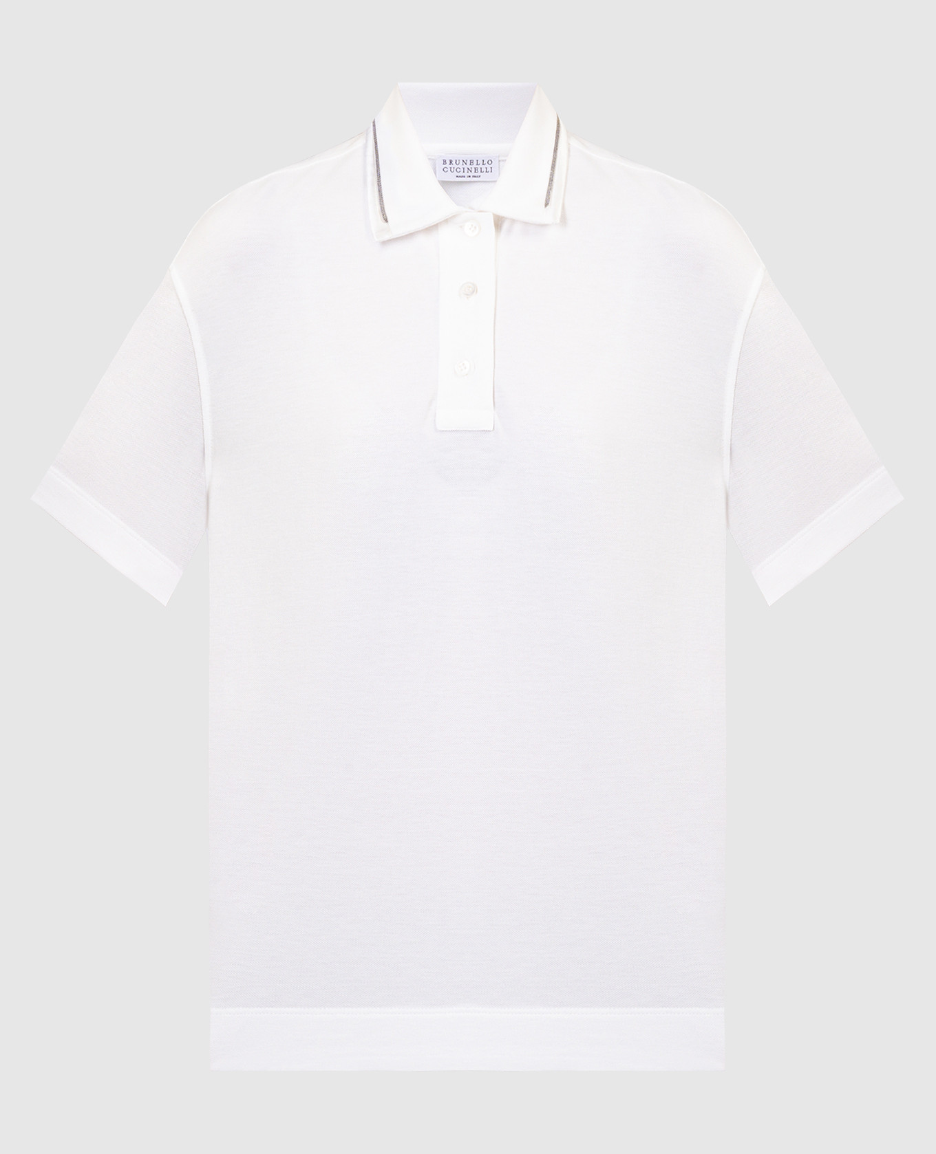 

White polo shirt with monil chain Brunello Cucinelli