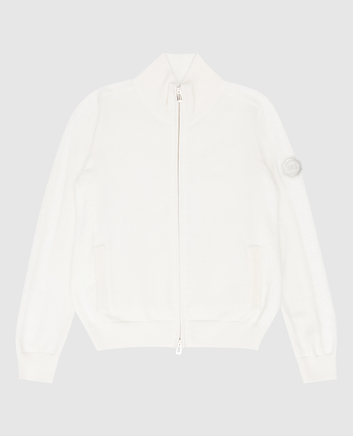 Baby cashmere and wool cardigan in light beige stefano ricci