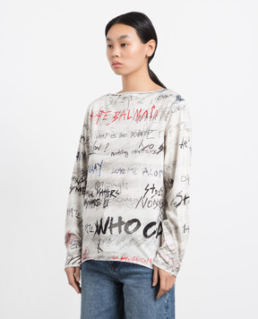 Balmain Gray jumper with a print YF1AR265GB60
