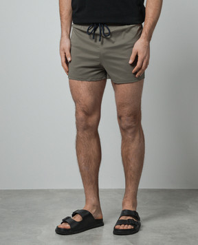 Vilebrequin Khaki logo swim shorts MANH9E00