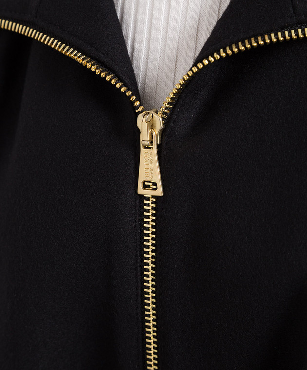 VERSACE JEANS COUTURE ジップアップフーディ 黒/金 Versace Jeans Couture Barocco-print zip-up Hoodie | Black