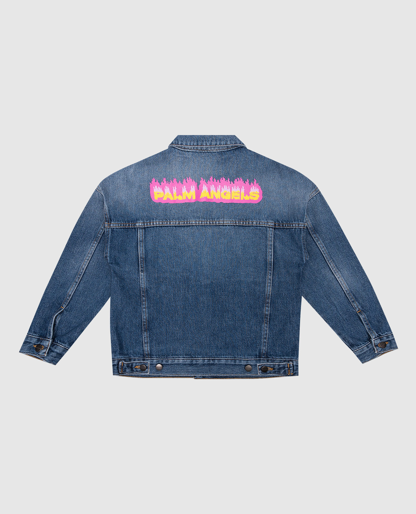 

Children's blue denim jacket with logo print Palm Angels