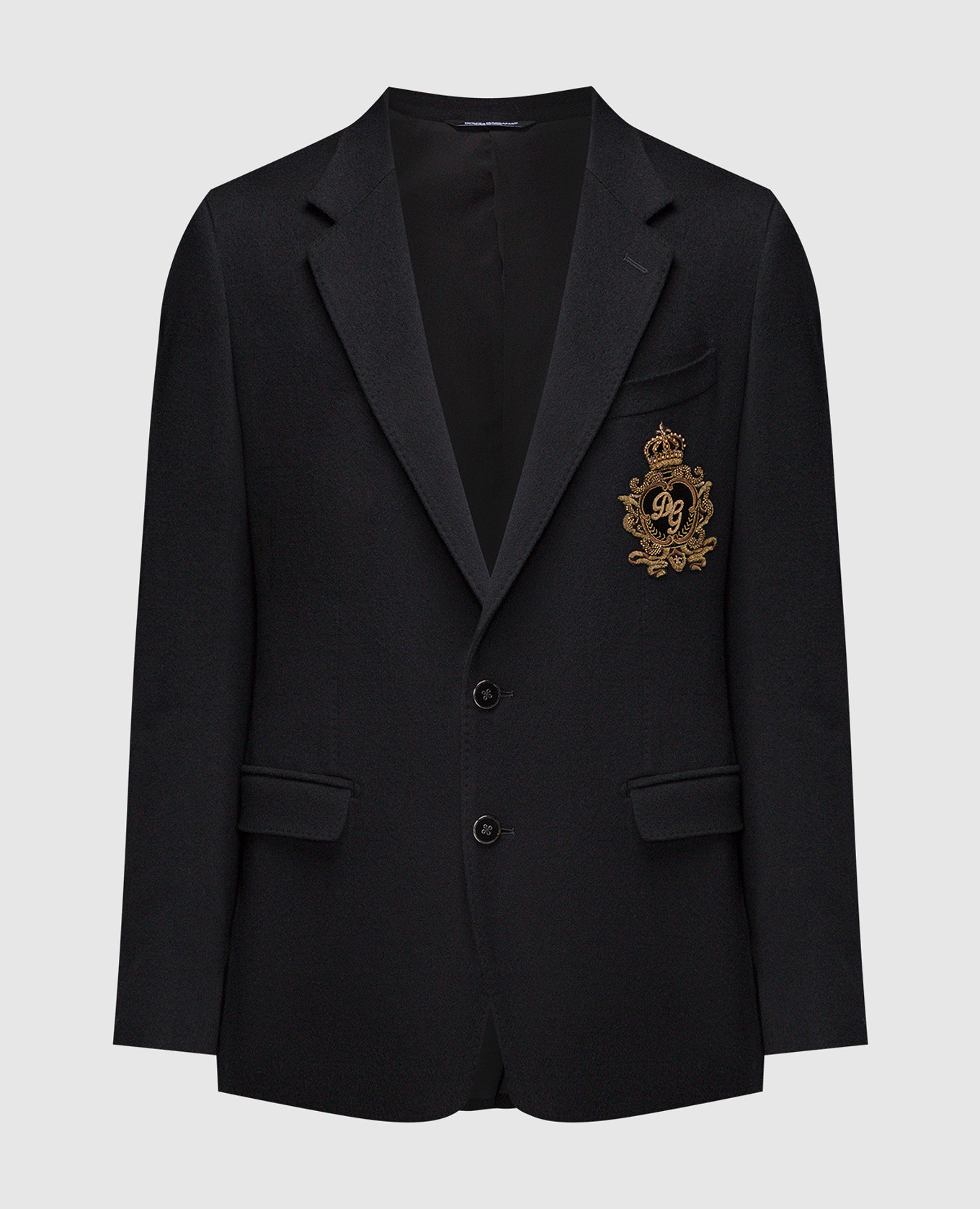 

Black wool and cashmere jacket with DG heraldic patch Dolce&Gabbana, Черный