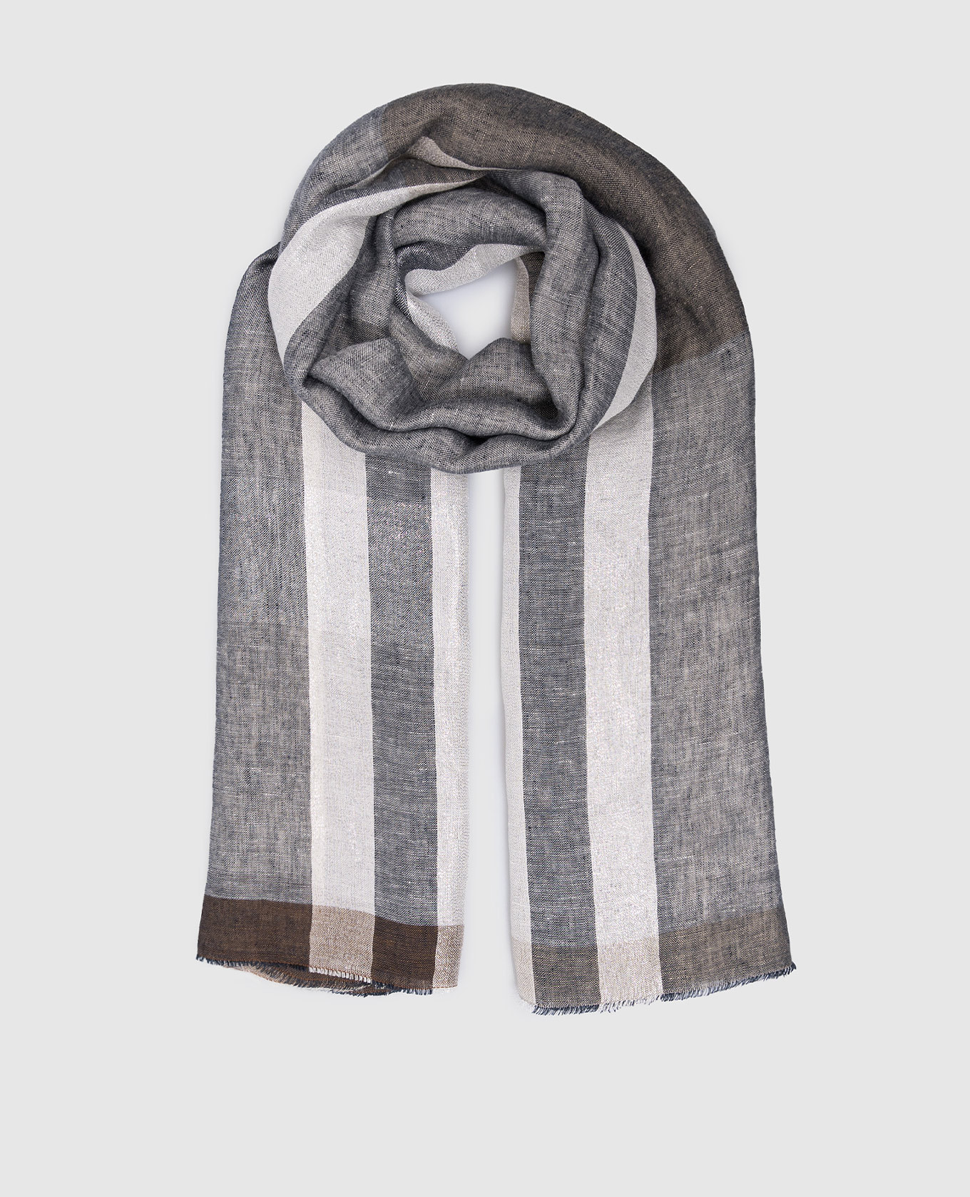 

Linen scarf with lurex Peserico, White