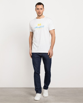 Enrico Mandelli New maldive man white t-shirt with logo print NEWMALDIVEMAN