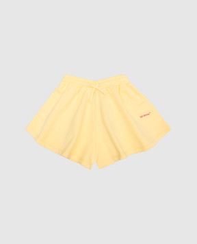 Off-White Children's yellow shorts with logo print OGCI002S23FLE001