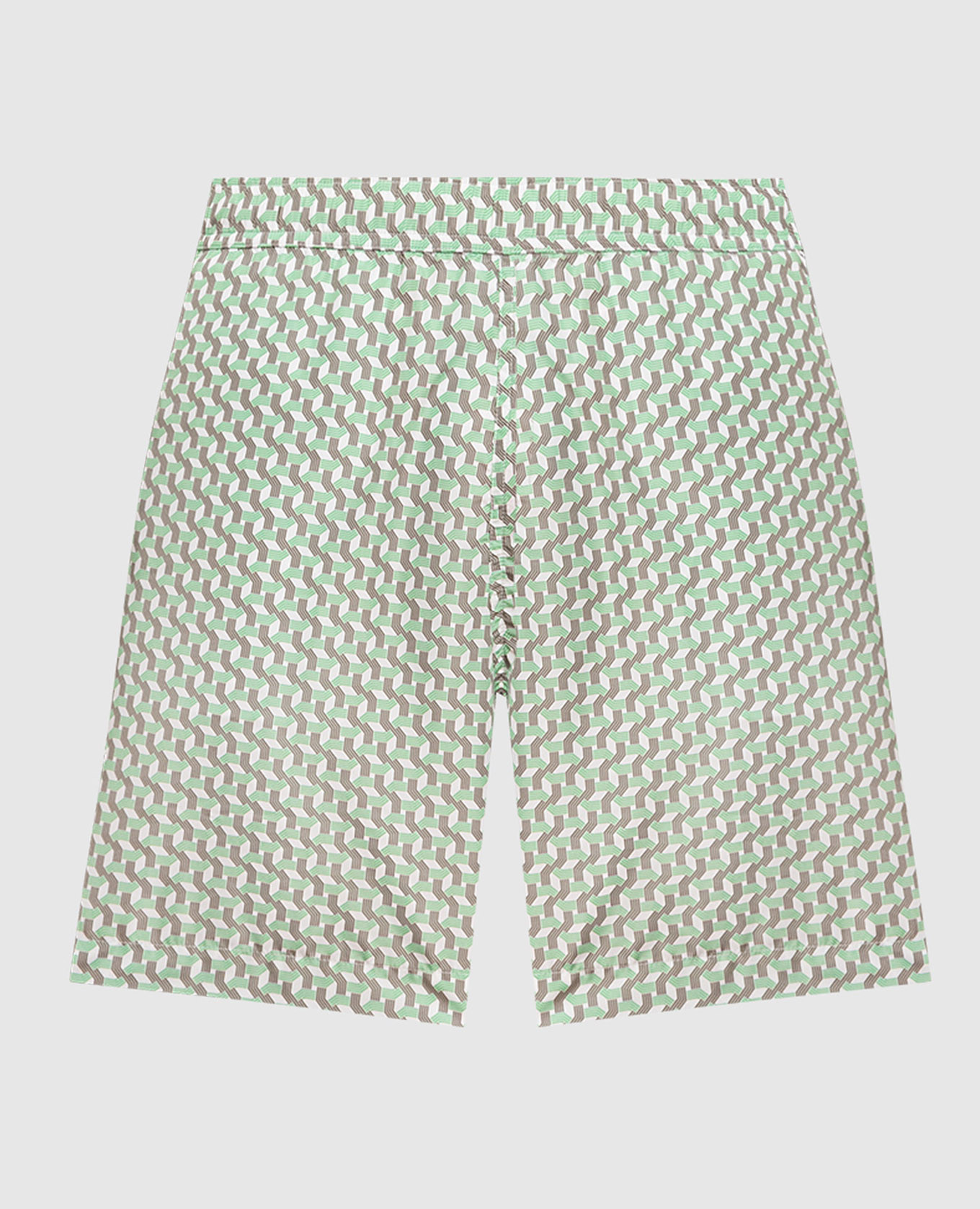 Stefano Ricci Green swimming shorts in a geometric print