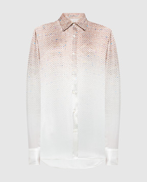 Ermanno Scervino White blouse made of silk with a pattern D432K328HFN