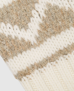 MooRER Beige patterned scarf STORMYGEW