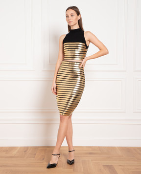 Balmain Black striped top AF1AB021KD52