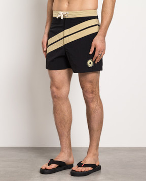 Palm Angels Black logo swim shorts PMFD001S23FAB001