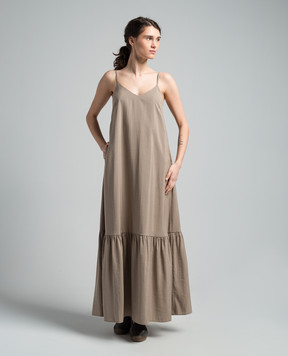 Peserico Brown dress with monil chain S0202001509
