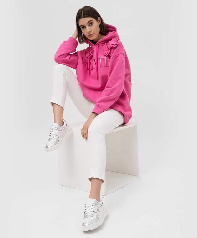 Valentino - Pink Logo Hoodie XB3MF16R73V - shop with Croatia