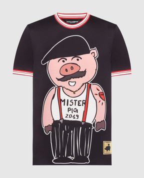 Dolce&Gabbana Black t-shirt with a print G8IR4THH7E4