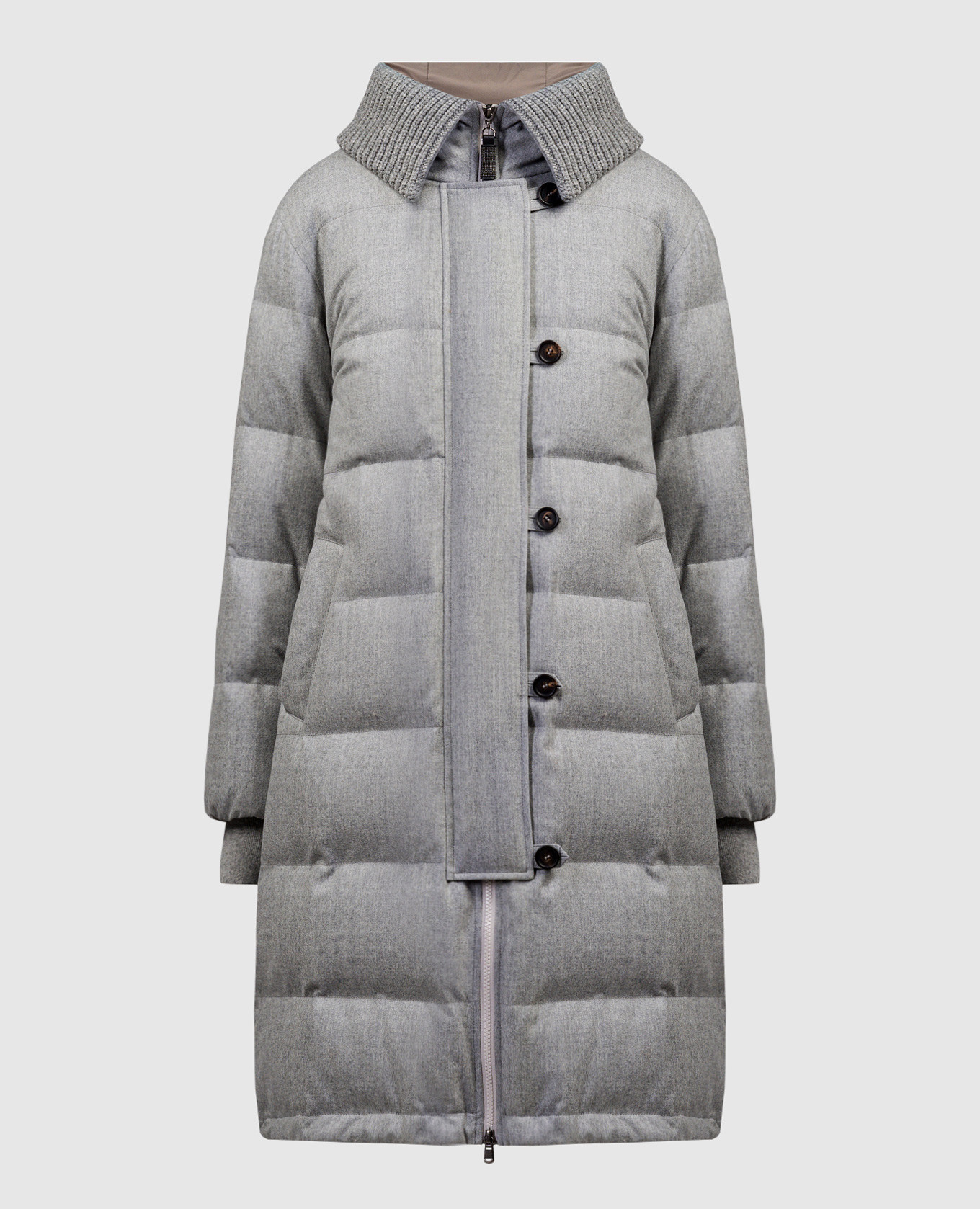 

Gray down jacket made of wool Brunello Cucinelli, Grey