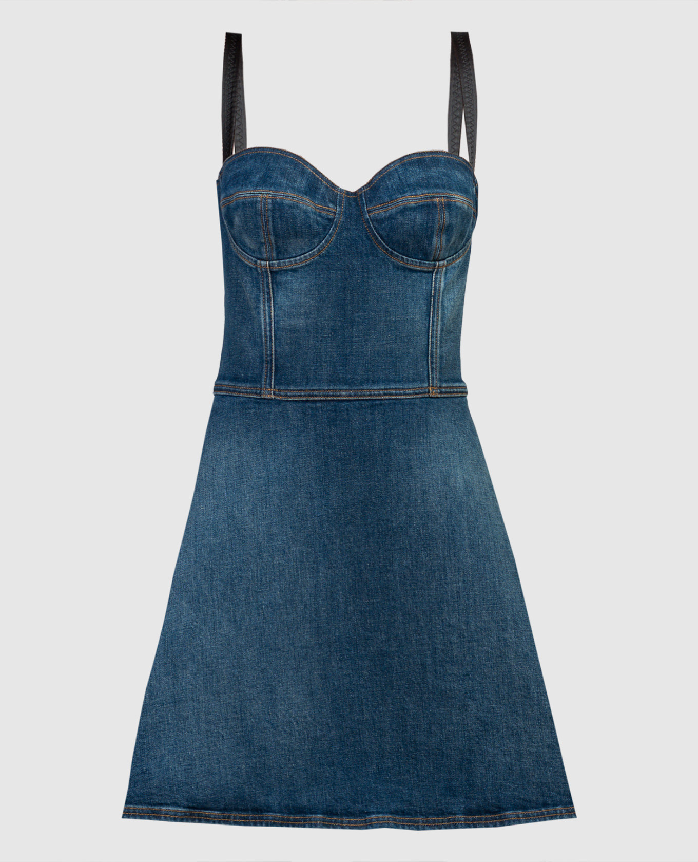 

Blue denim bustier dress with silk Dolce&Gabbana