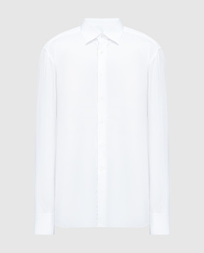 Stefano Ricci White shirt with a metal logo in the form of an eagle head MC007152L1600