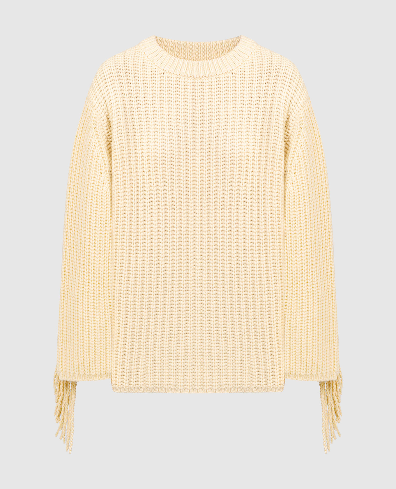 Yellow cashmere sweater with fringe LISA YANG