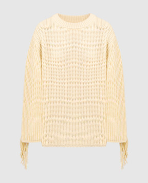 LISA YANG Yellow cashmere sweater with fringe 2023323