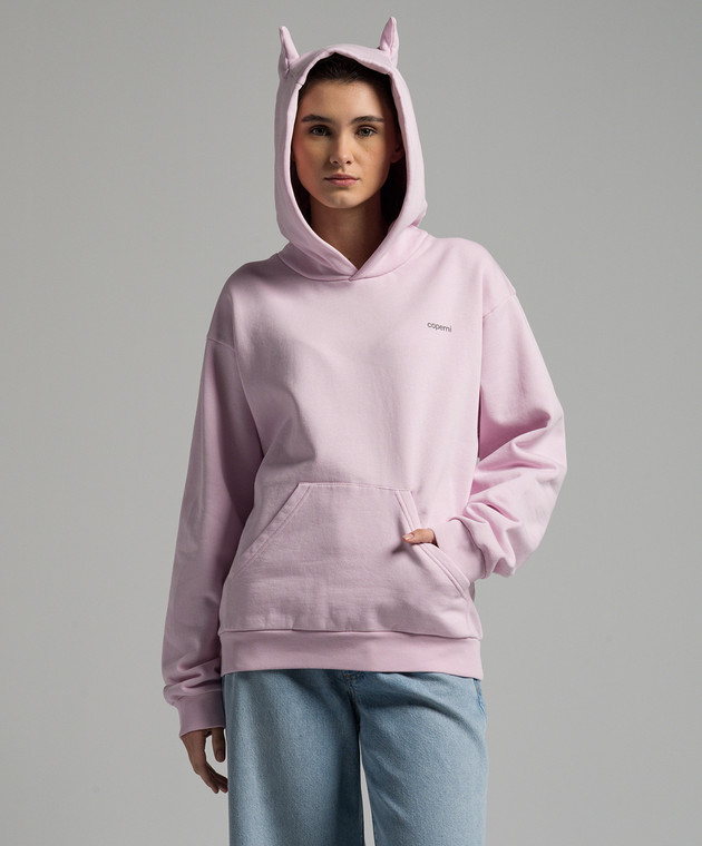 Coperni - Pink hoodie with logo print COPJS15BIS523 - shop with