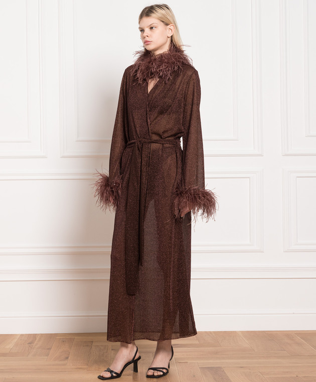 oseree brown dress Brown Boat Neck Colbie Maxi Dress main image 0