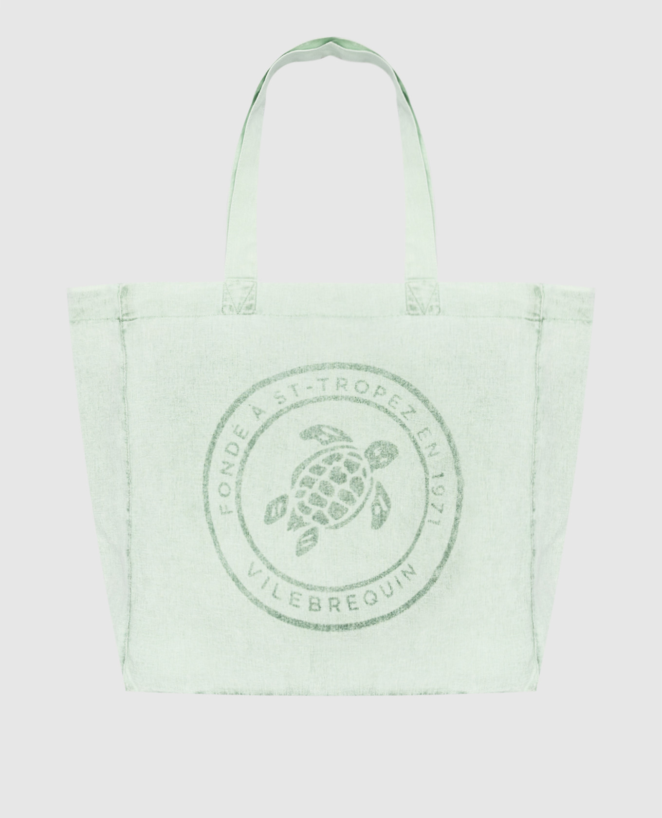 

Babel green linen beach bag Vilebrequin