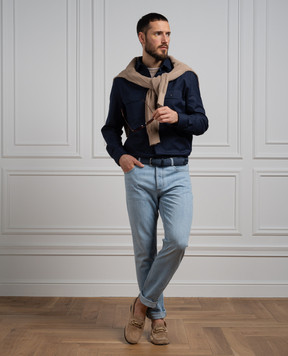 Brunello Cucinelli Blue jeans with a distressed effect M0Z37D3210