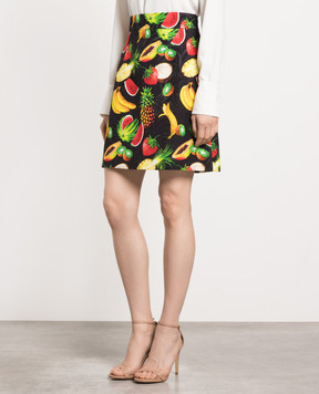 Dolce&Gabbana Black printed skirt F4AG8TFSM4I