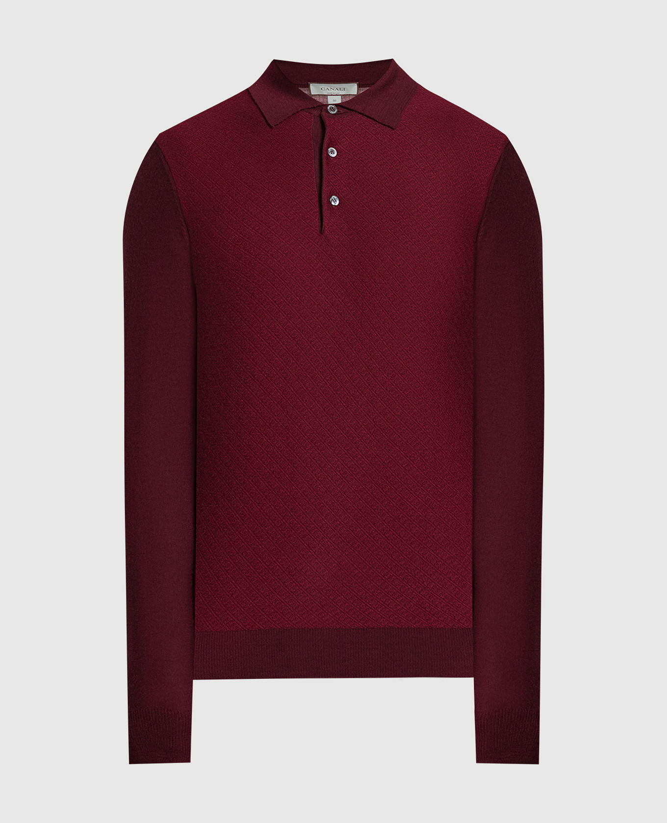 

Burgundy polo shirt made of wool Canali