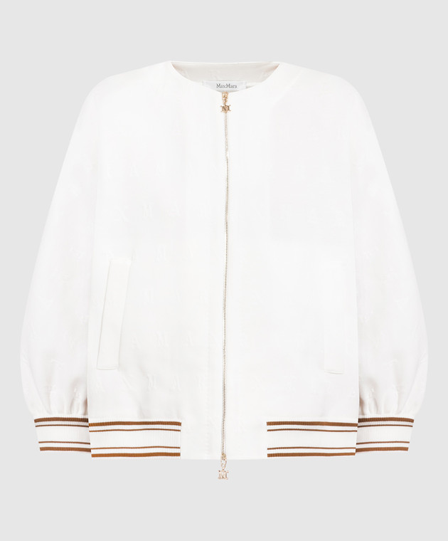 Max Mara - White Carton bomber jacket with logo CARTONE - shop 
