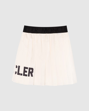 Moncler ENFANT Children's white pleated skirt with logo print 2D00001596321214