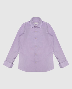 Stefano Ricci Children's purple shirt in a geometric pattern YC004040K1801