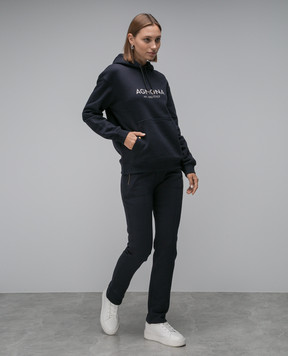 Agnona Blue sweatpants with logo print T70613YY2047