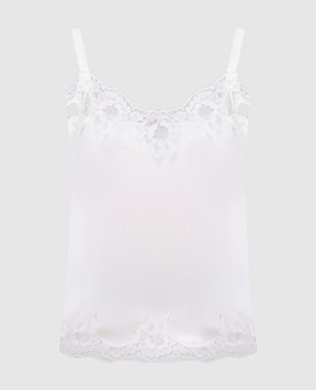 Dolce&Gabbana White silk top with lace O7A00TONO13