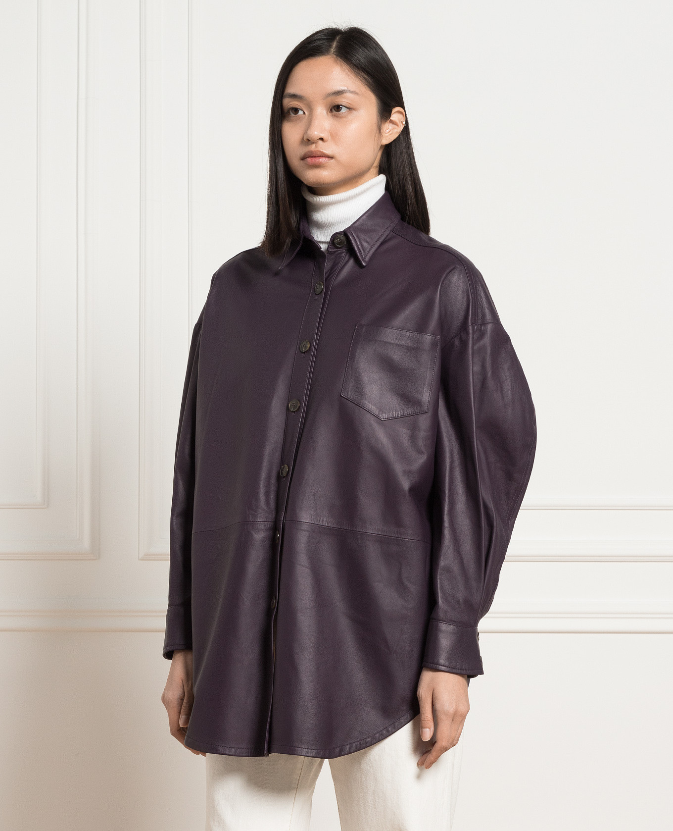 

Purple leather shirt Simonetta Ravizza, Violet