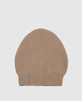 Peserico Brown hat made of wool, silk and cashmere with a monil chain S36151F12K09018
