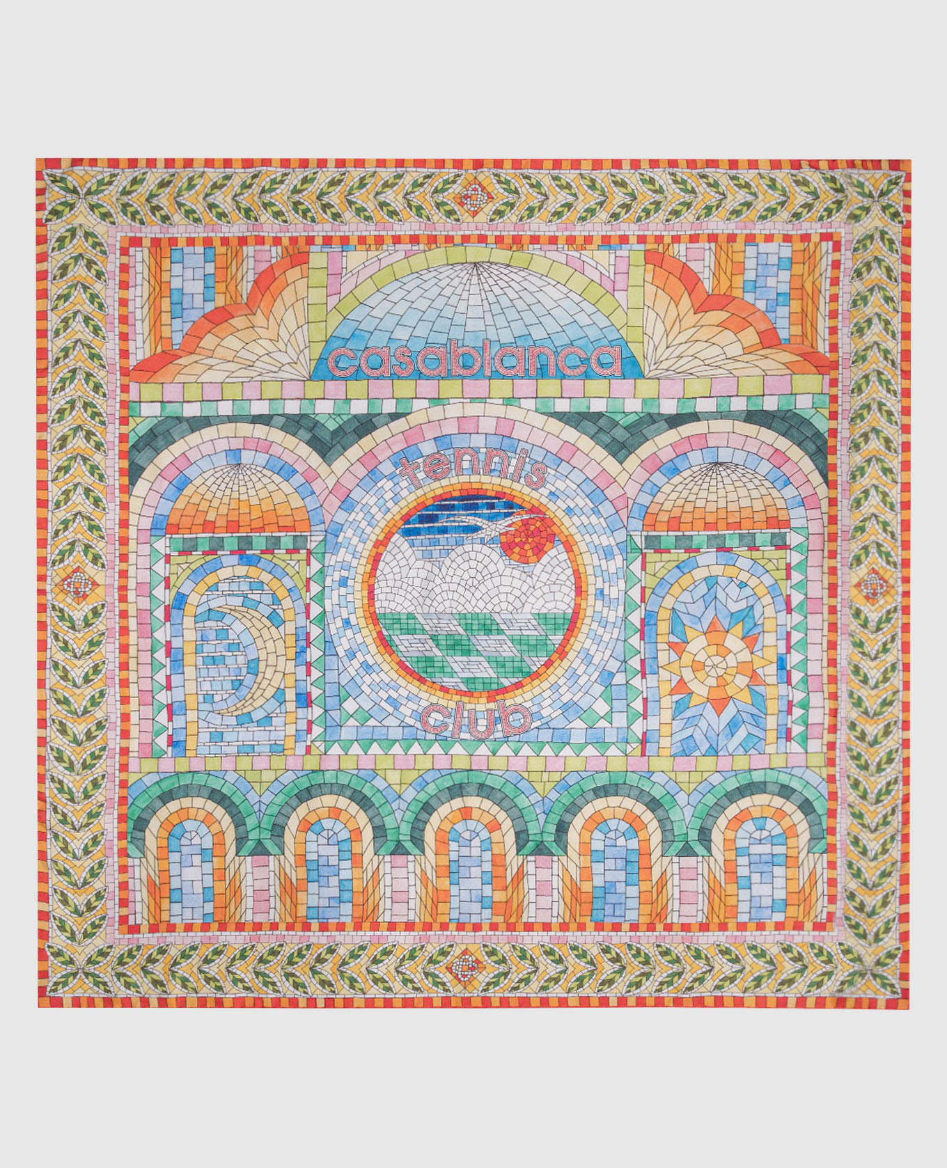

Mosaic De Damas silk scarf Casablanca, White