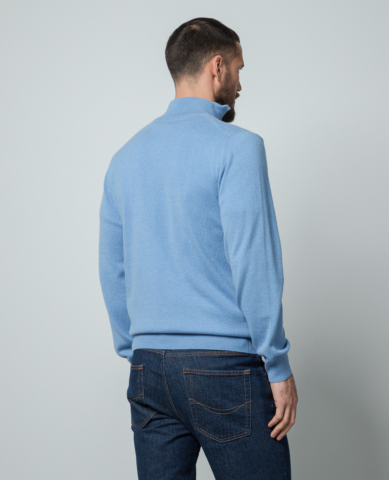 

Blue cashmere jumper with zipper Cashmere&Whiskey, Light blue