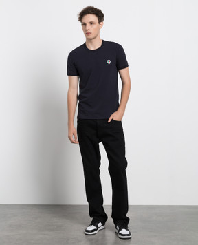 Dolce&Gabbana Navy T-shirt with logo embroidery M8C03JFUECG
