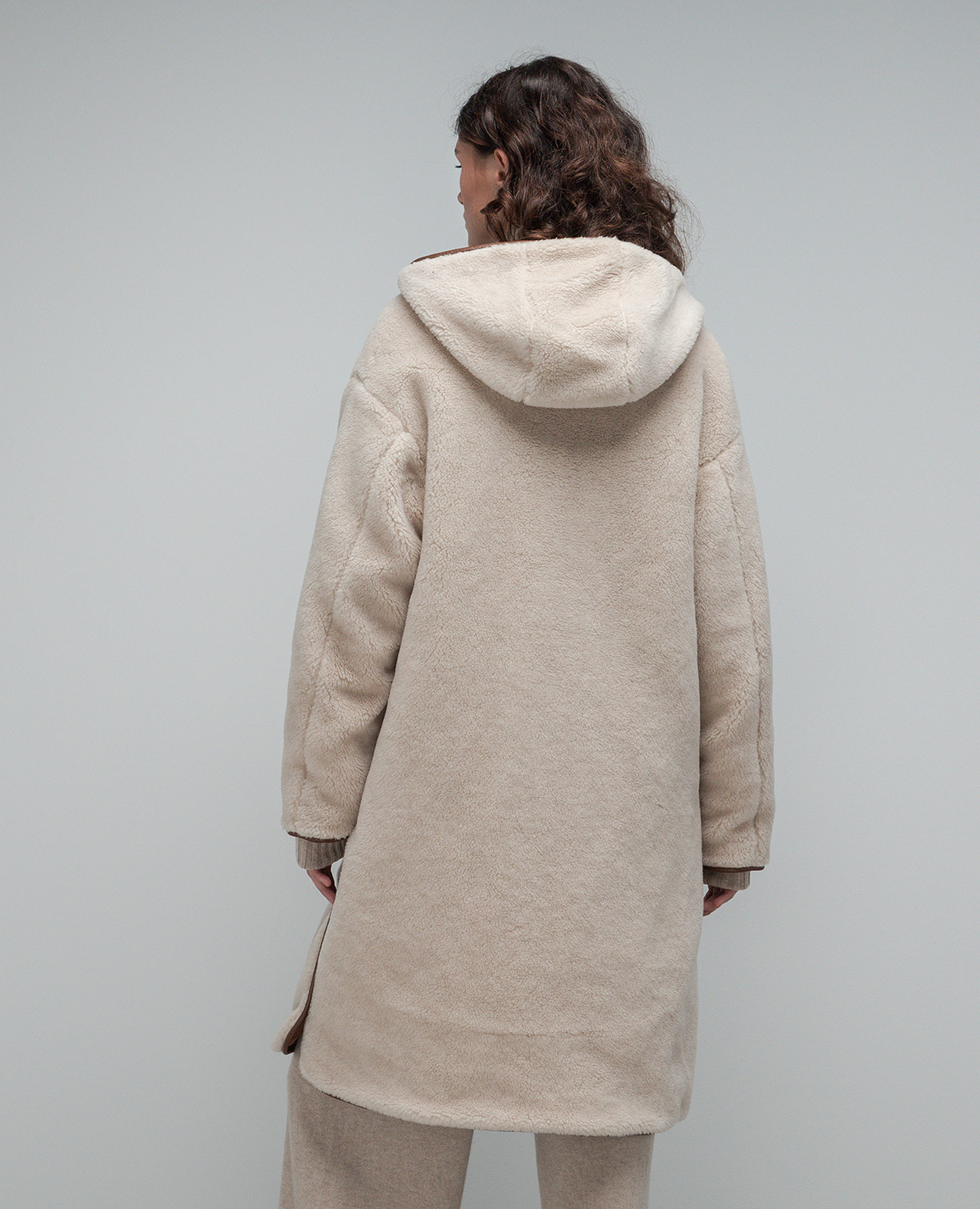 

White coat with leather inserts Enrico Mandelli