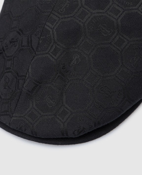 Stefano Ricci Children's black cap with metal logo emblem. YVF2019P22000J